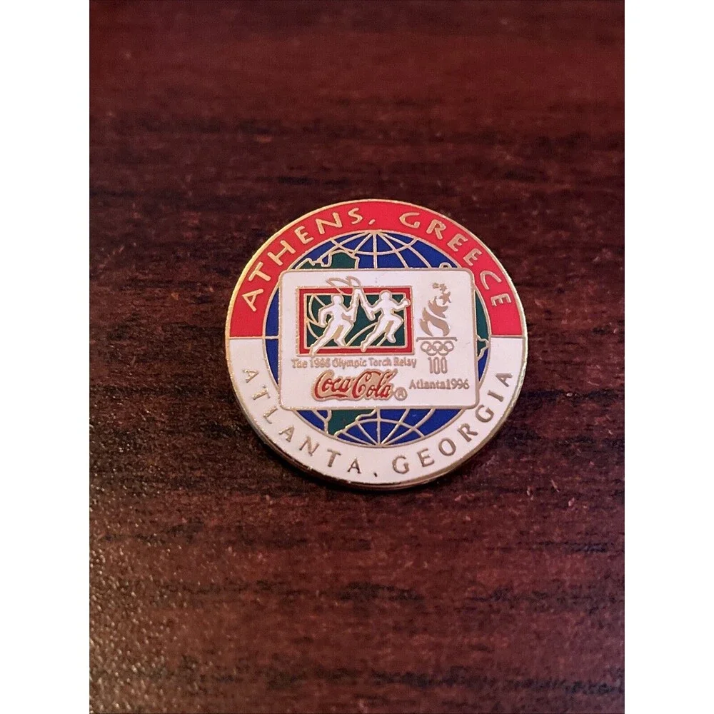 Coca-Cola Coke Atlanta Olympics 1996 Olympic Torch Relay Lapel Hat Pin‎